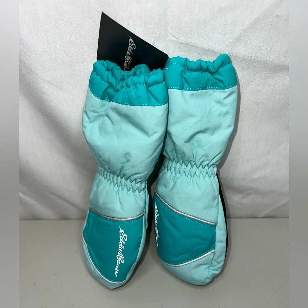 Eddie Bauer‎ Kids Powder Search Mitten Aqua Blue Green Small 0305 NEW